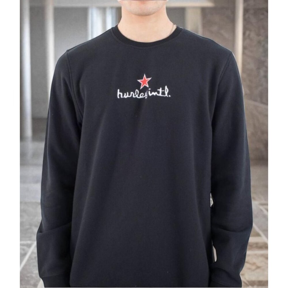 United Legwear Men's Black 25Th S1 Fleece Long Sleeve Crew Sweatshirt Size M NWT
